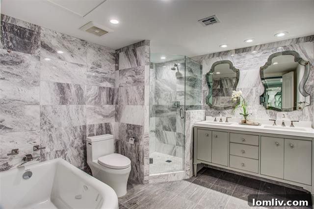 Luxury Bathroom Dallas, Grecian Marble, Custom Home Features