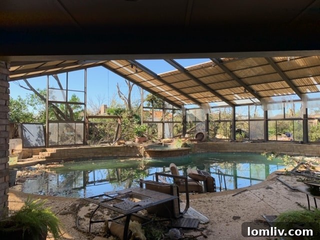 Lobello Estates Crushed as Sunday Tornadoes Tear Through North Dallas 2 Lobello Estates Pool Destruction After Dallas Storms