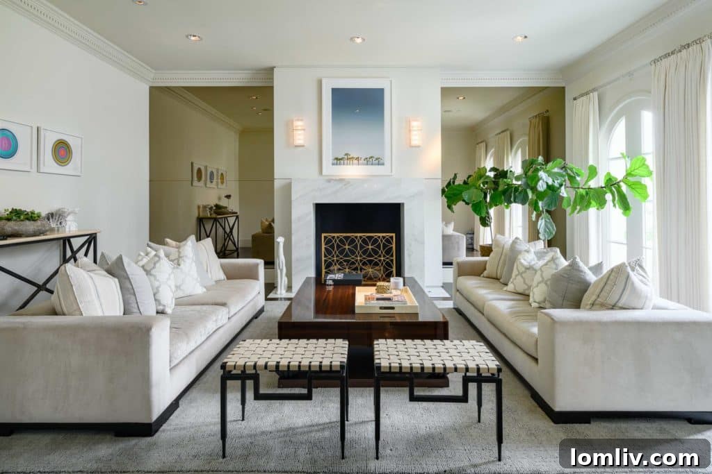 Highland Park Mediterranean Formal Living Room After