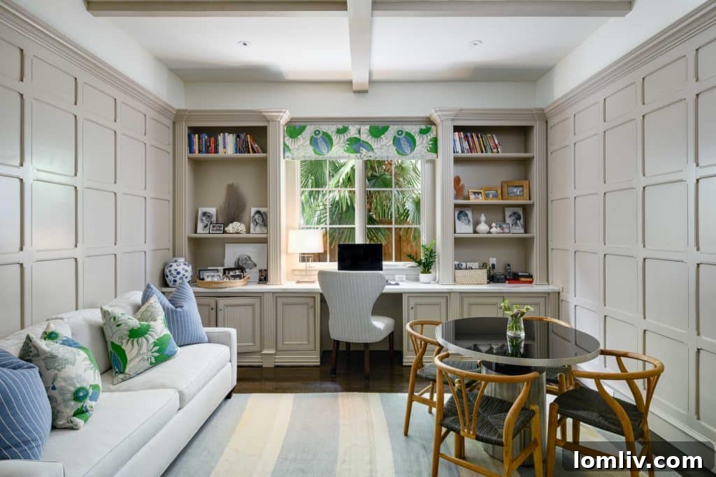 Highland Park Mediterranean Home Study After Paint