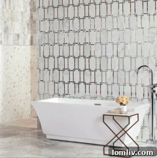 Lavaliere Mixed Materials tile in Architectural Reflections, First Snow by Dal-Tile