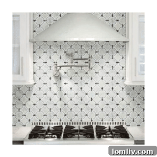 Raine Linked Ring Cirrus Storm marble tile by Dal-Tile
