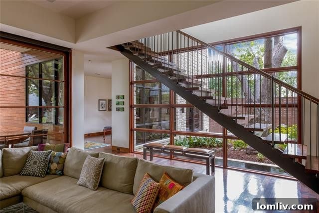 Bernbaum/Magadini's Hill Country Modern Masterpiece 5 Dramatic Floating Staircase in Luxury Dallas Home