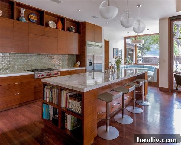 Bernbaum/Magadini's Hill Country Modern Masterpiece 8 Gourmet Kitchen with Stained Wood Cabinets