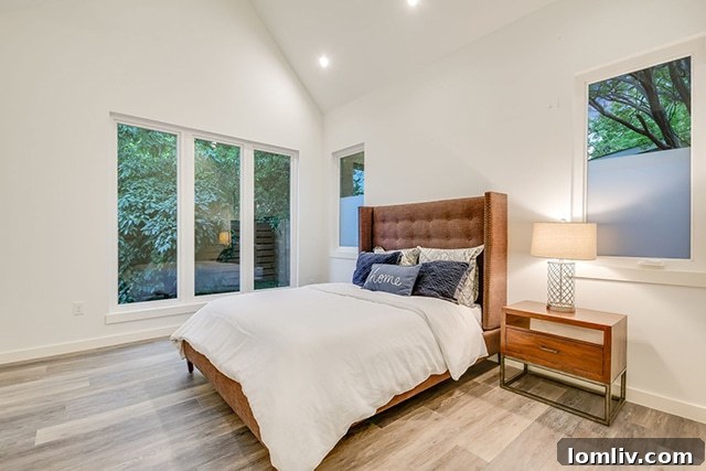 Spacious and airy master bedroom with ample natural light.