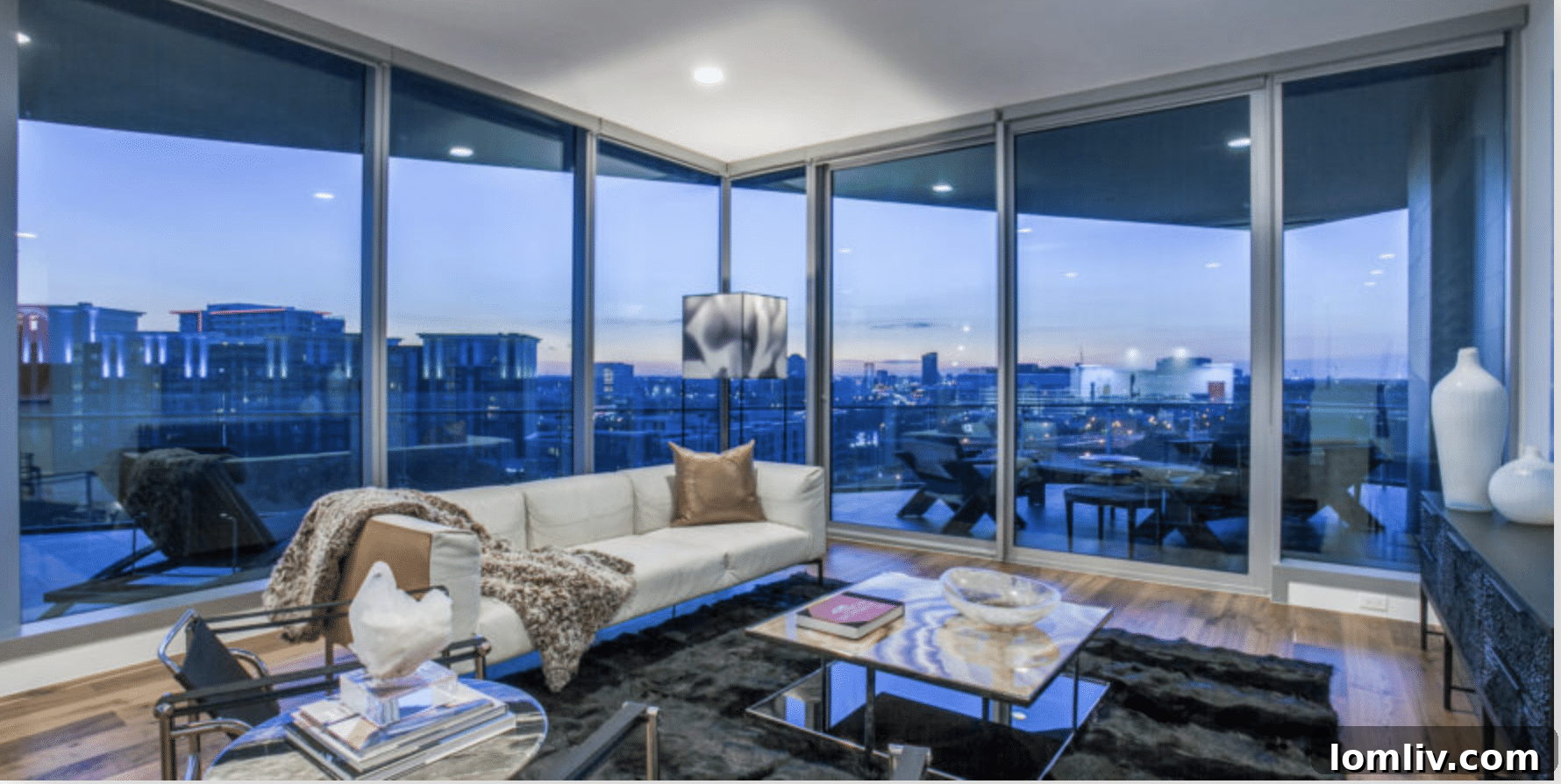 Bleu Ciel luxury apartment interior, expertly staged with Global Views furniture and decor