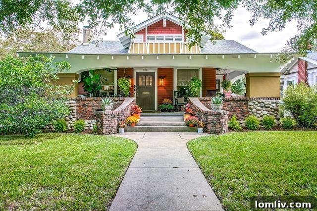 Exterior view of the historic Montclair Bungalow in Oak Cliff