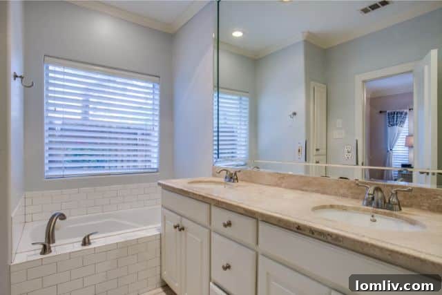 Spa-Like Master Bathroom with Dual Vanities in Dallas Duplex