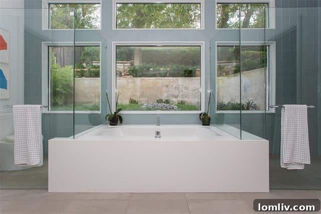 Luxurious Master Bath Overlooking Private Walled Garden