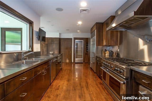 Dining Room with Custom Wooden Fretwork Overlooking Living Area