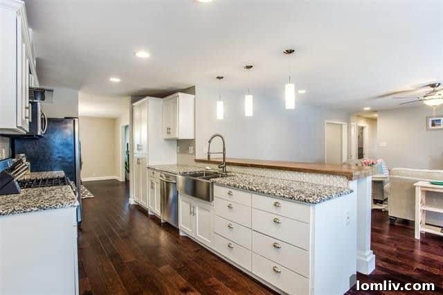Modern Kitchen with Butcher Block Countertops