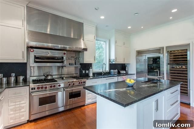 A glimpse into one of the spacious and light-filled living areas, showcasing the home's meticulous design.