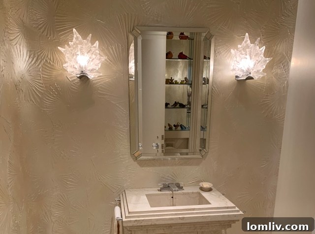 Removing Heavily Embossed Wallpaper in Penthouse Powder Room