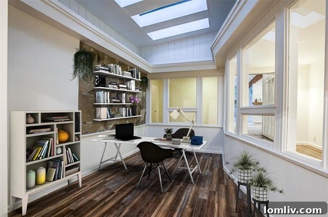 After staging, room transformed into a stylish home office