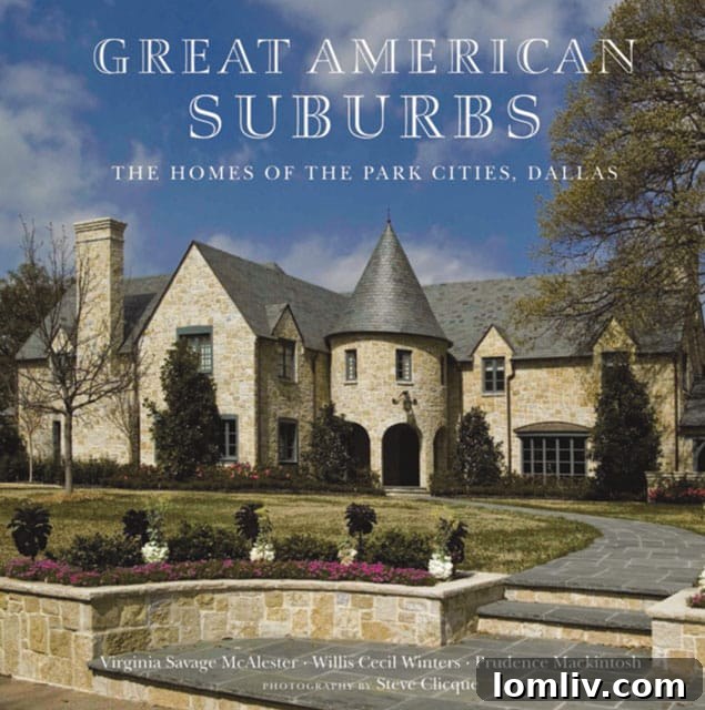 A charming street scene in the Park Cities, showcasing the distinctive residential architecture