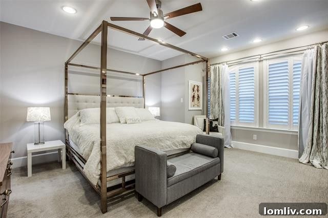 Luxury master bathroom with double vanities and garden tub