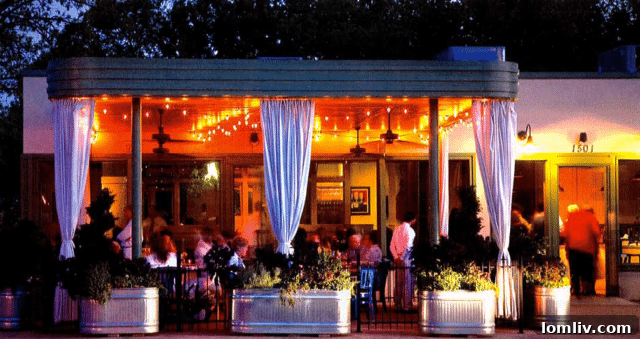 Vibrant street scene with popular eateries near Magnolia Avenue in Fort Worth's Fairmount district