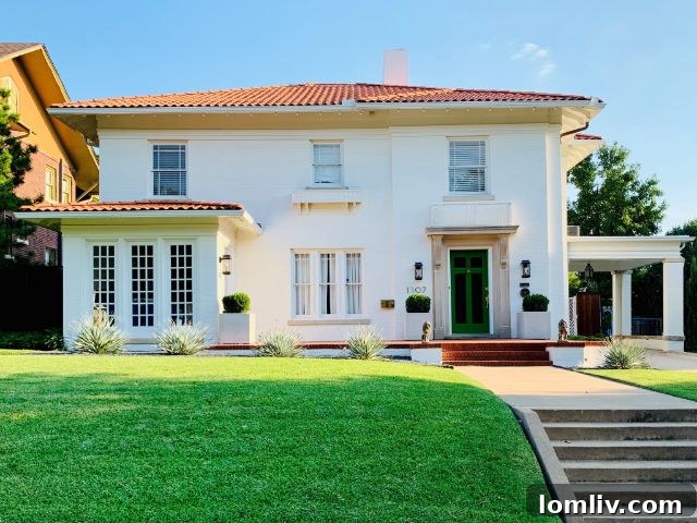 The Lane home at 1107 Elizabeth, showcasing a blend of modern design and antique details in a 1919 brick house