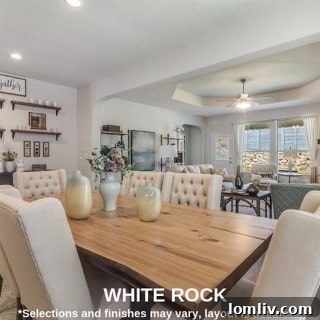 Open Concept Kitchen with Mosaic Tile Backsplash and Dark Cabinetry