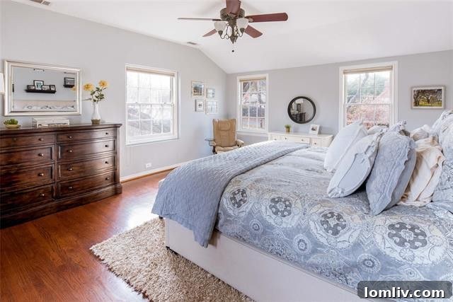 Bedroom with Ample Natural Light, Tudor Style