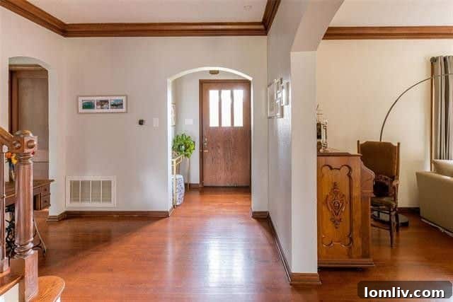 Original Blueprints Displayed in Historic Home Entry