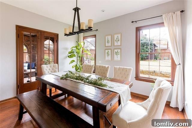 Elegant Dining Room with Vintage Fixtures