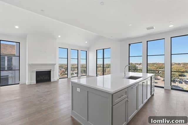 Contemporary Kitchen in Frisco Condo with High-End Appliances
