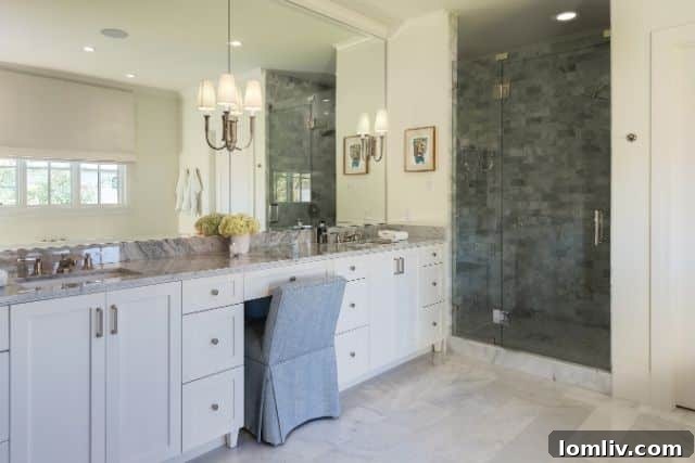 Opulent master bathroom with a freestanding soaking tub, dual vanity sinks, and a spacious walk-in shower, offering a spa-like retreat in the luxury Dallas home.