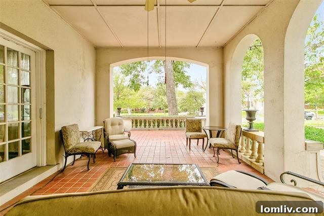 Charming Covered Terrace and Guest Quarters at the Rear of the Property