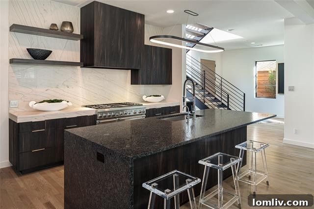 Gourmet Kitchen with Waterfall Island and Thermador Appliances