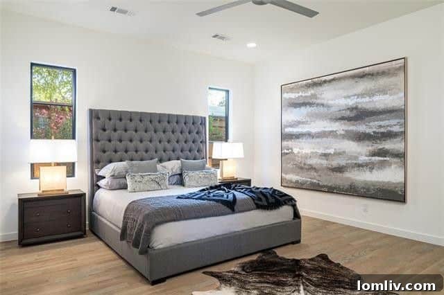 Spacious Master Bathroom with Dual Vanities and Modern Fixtures
