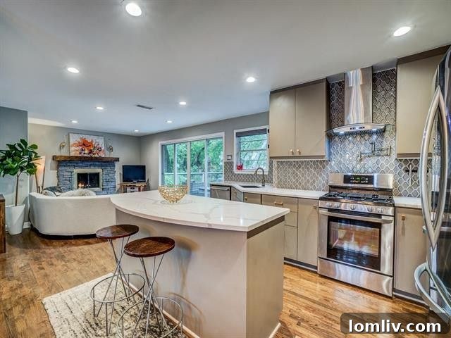 Spacious open-plan living area with hardwood floors at 2484 El Cerrito Drive