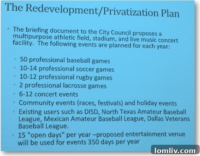 Reverchon Park Redevelopment Event Schedule