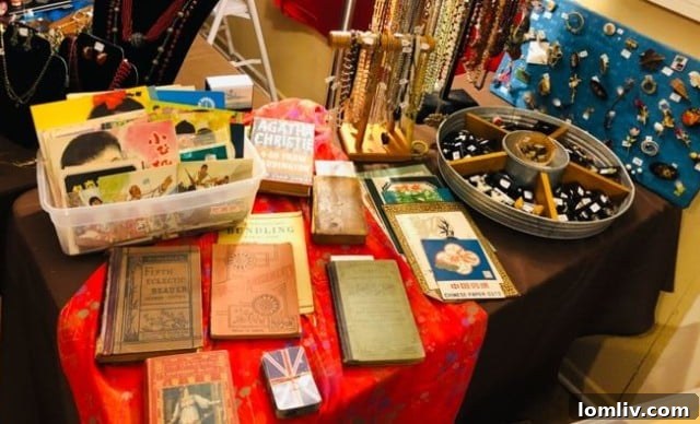 Diverse range of items at Fort Worth estate sale, including books and antiques