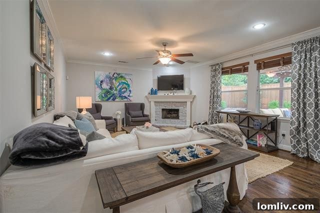 Luxurious master bathroom with modern updates at 9780 Broken Bow Road.