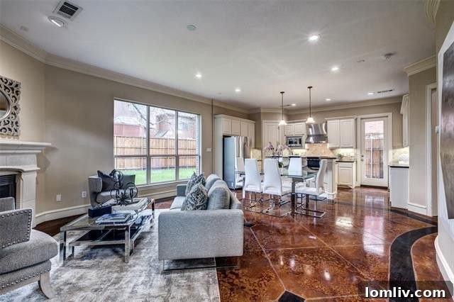 Spacious living area with modern finishes