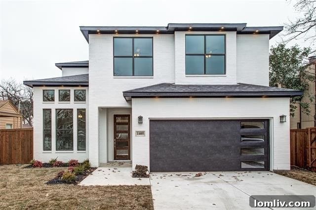 Striking contemporary exterior of the new construction at 613 Martinique Avenue