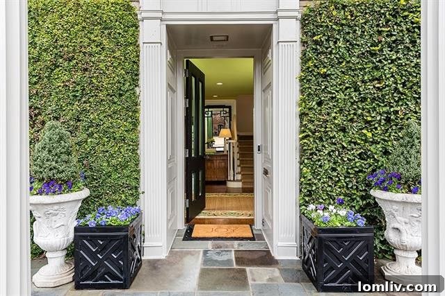 Elegant Foyer with Green Ceiling - 5845 Lupton Drive