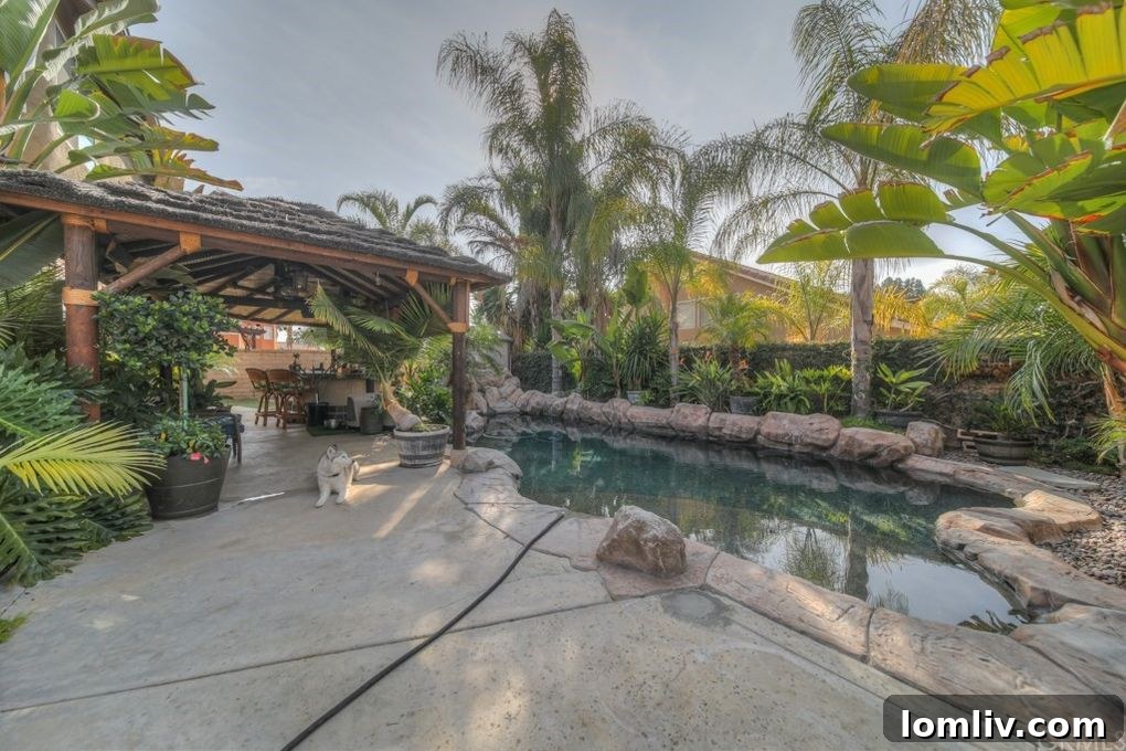 California Home Pool Area - Outdoor Living Space