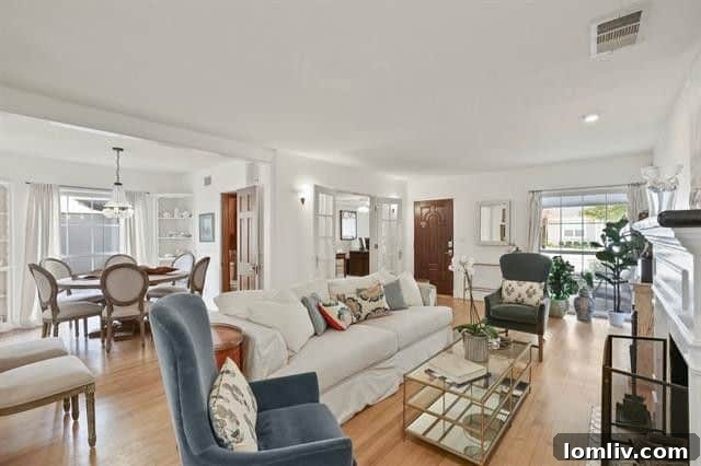 Cozy and elegant living space featuring custom details and comfortable furnishings.