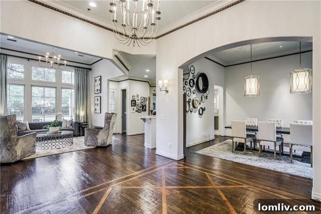 Elegant formal living room with ample natural light in the Woodfin Drive residence.