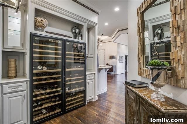 Luxurious master bathroom featuring exquisite designer tiles and a spacious layout.