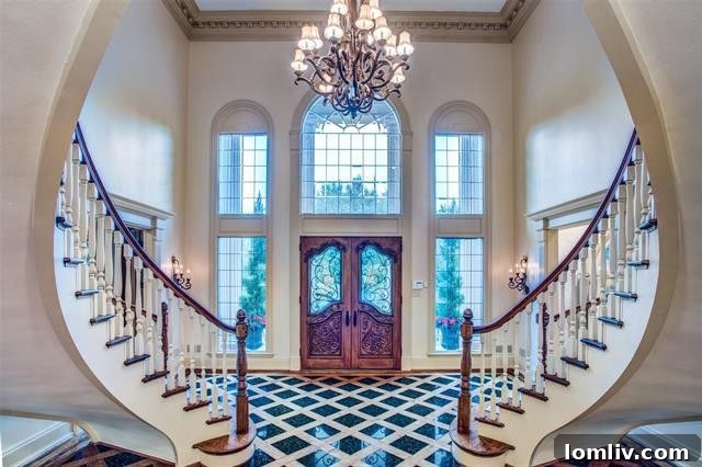 Elegant living space with large windows overlooking the lake at 4001 W. Lawther Dr.