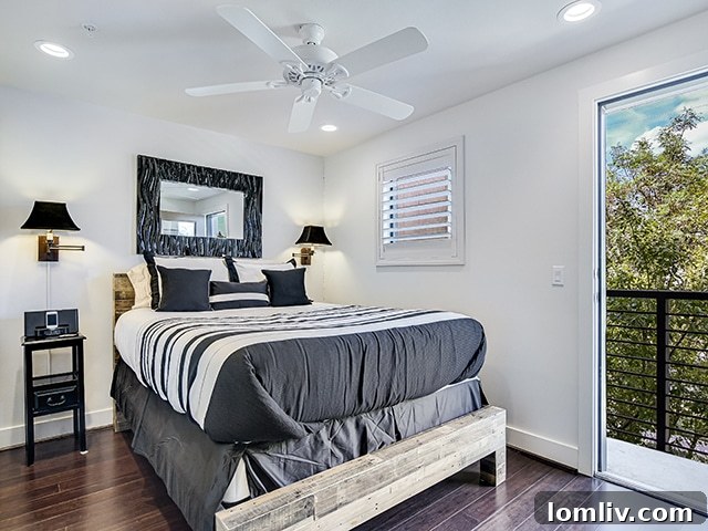 Bedroom with Balcony View