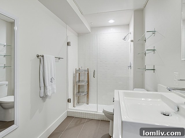 Sparkling White Tiled Bathroom