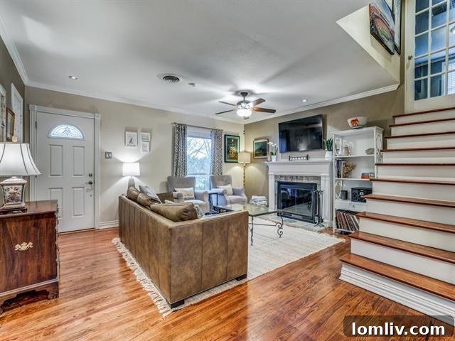 Bright Living Room with Wood Floors Dallas