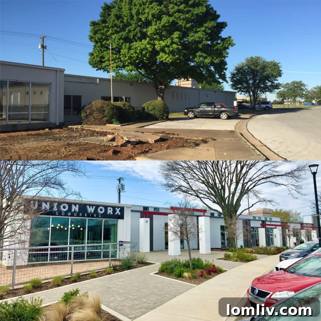 Before and After Renovation of Union Worx Coworking Space in Urban Union