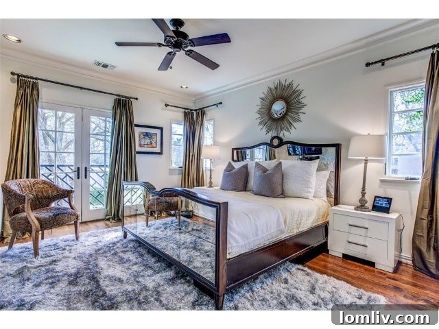 A Spanish Eclectic Reverie at The Forest Hills Cox Estate 15 Elegant Master Bedroom Suite with Sitting Area