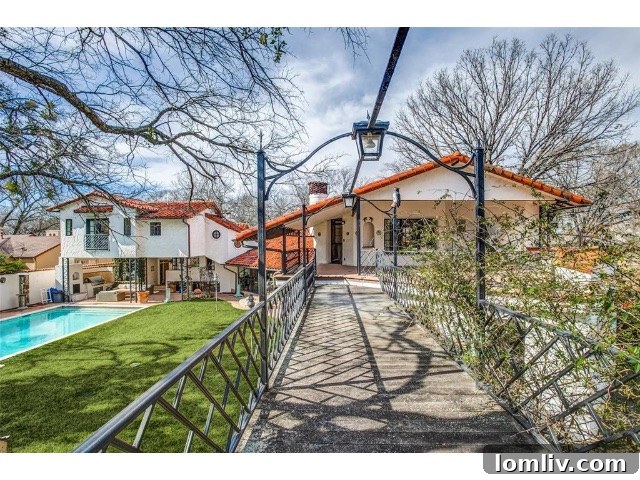 A Spanish Eclectic Reverie at The Forest Hills Cox Estate 17 Expansive Rear Gardens with Elevated Walkways and Lush Landscape