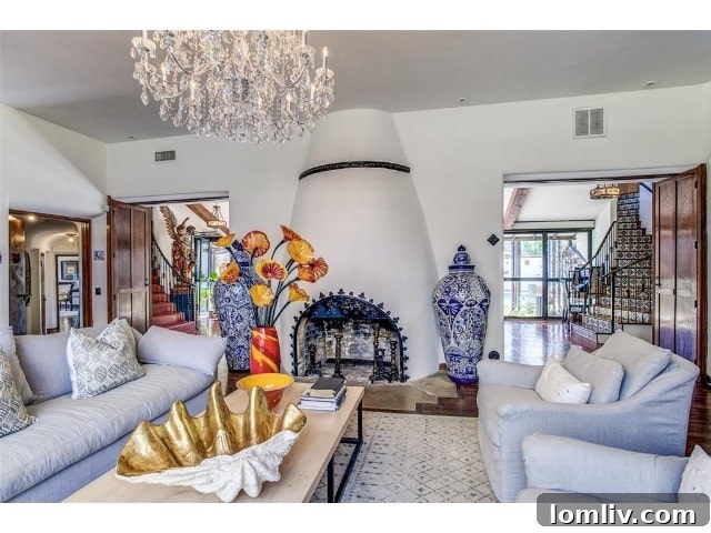 A Spanish Eclectic Reverie at The Forest Hills Cox Estate 4 Interior View of Historic Spanish Eclectic Home Living Area